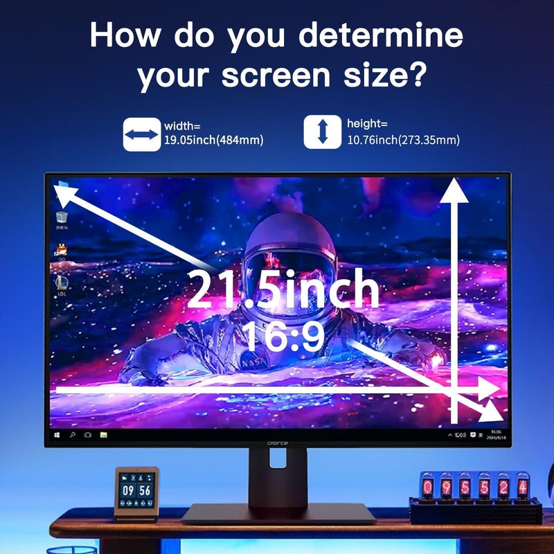 HALOViE 21.5 Inch Magnetic Hanging Computer Privacy Screen for 16:9 Widescreen Monitor, Removable Privacy Screen Anti Glare Blue Light Computer Screen Privacy Shield, Anti-Scratch - Image 3